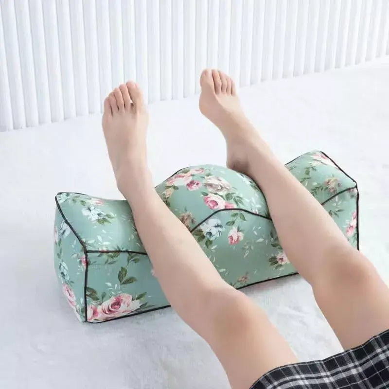 Coussin d'Élévation des Jambes Vert Floral – Soutien Confortable