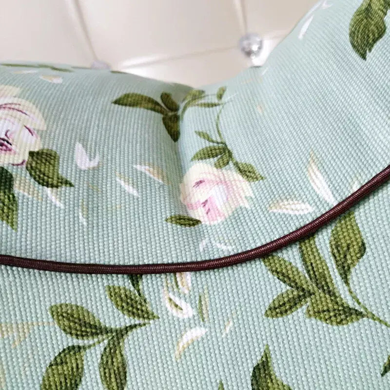 Coussin d'Élévation des Jambes Vert Floral – Soutien Confortable