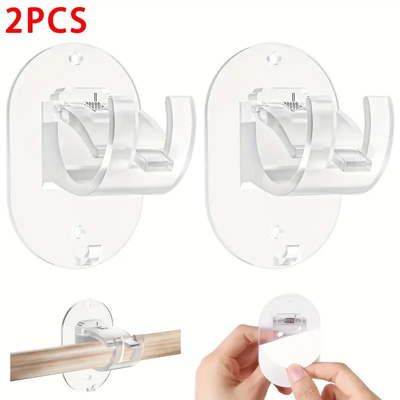 Supports de Tringle de Rideau Sans Perçage – Clips de Montage Auto-Adhésifs