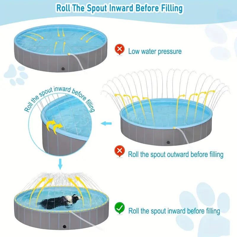 Piscine Portable Antidérapante pour Chien