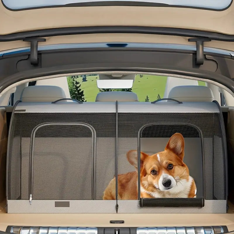 Cage de Transport 2-en-1 Pliable pour Chien – Tissu Oxford Résistant & Fenêtres en Maille
