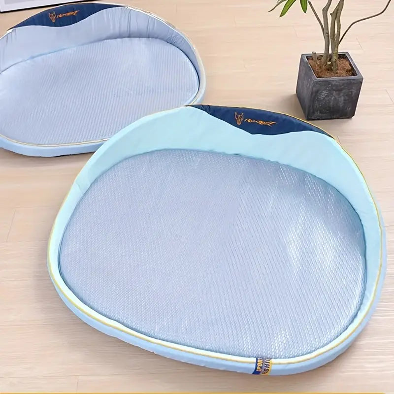 Lit de Refroidissement XL pour Chien – Coussin Respirant avec Tapis en Rotin & Éponge