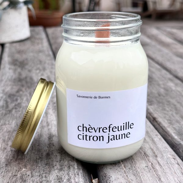 POT DE CIRE 400 G CHEVREFEUILLE CITRON JAUNE - Savonnerie de Bormes