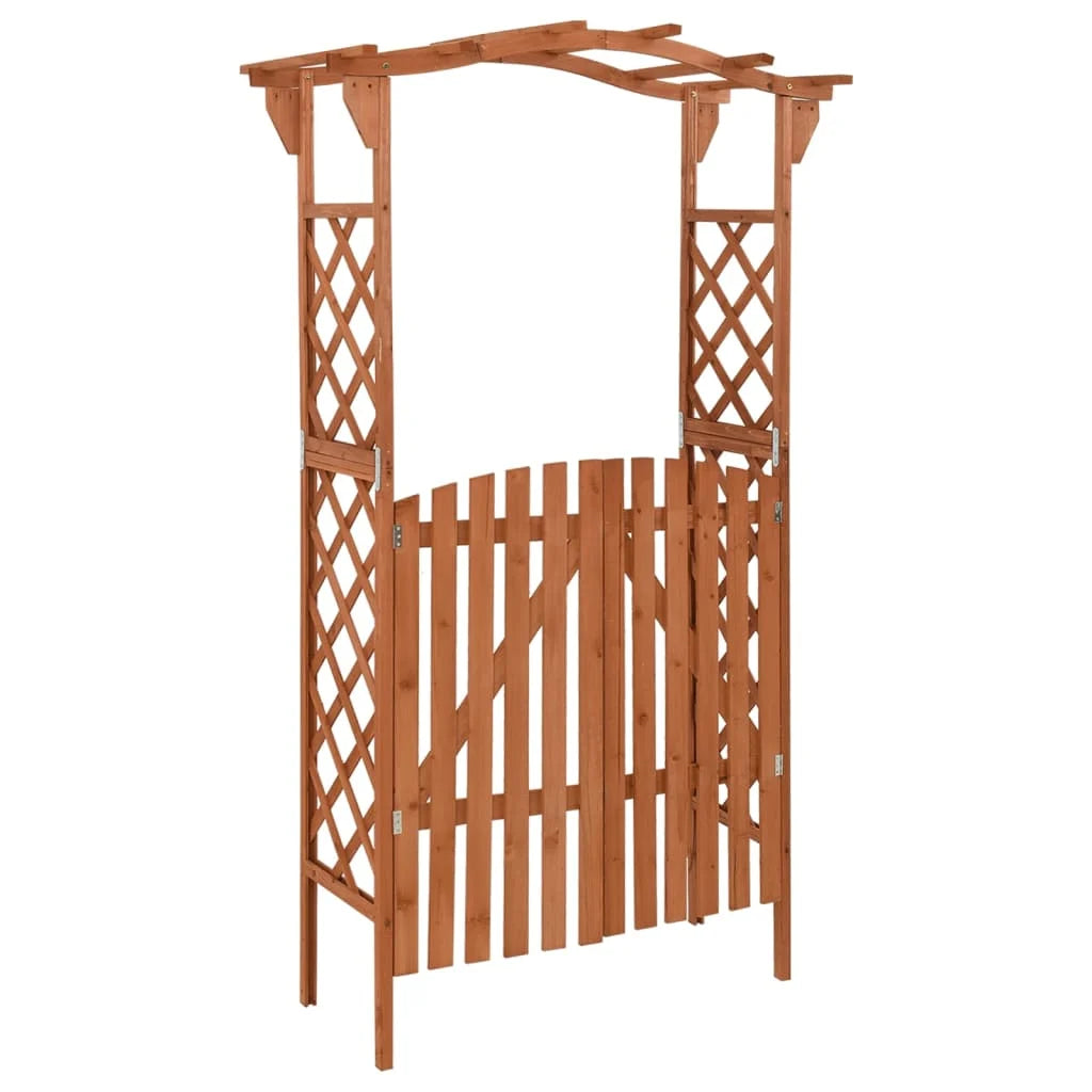Pergola d'Entrée avec Portail – Élégance Naturelle en Bois Massif