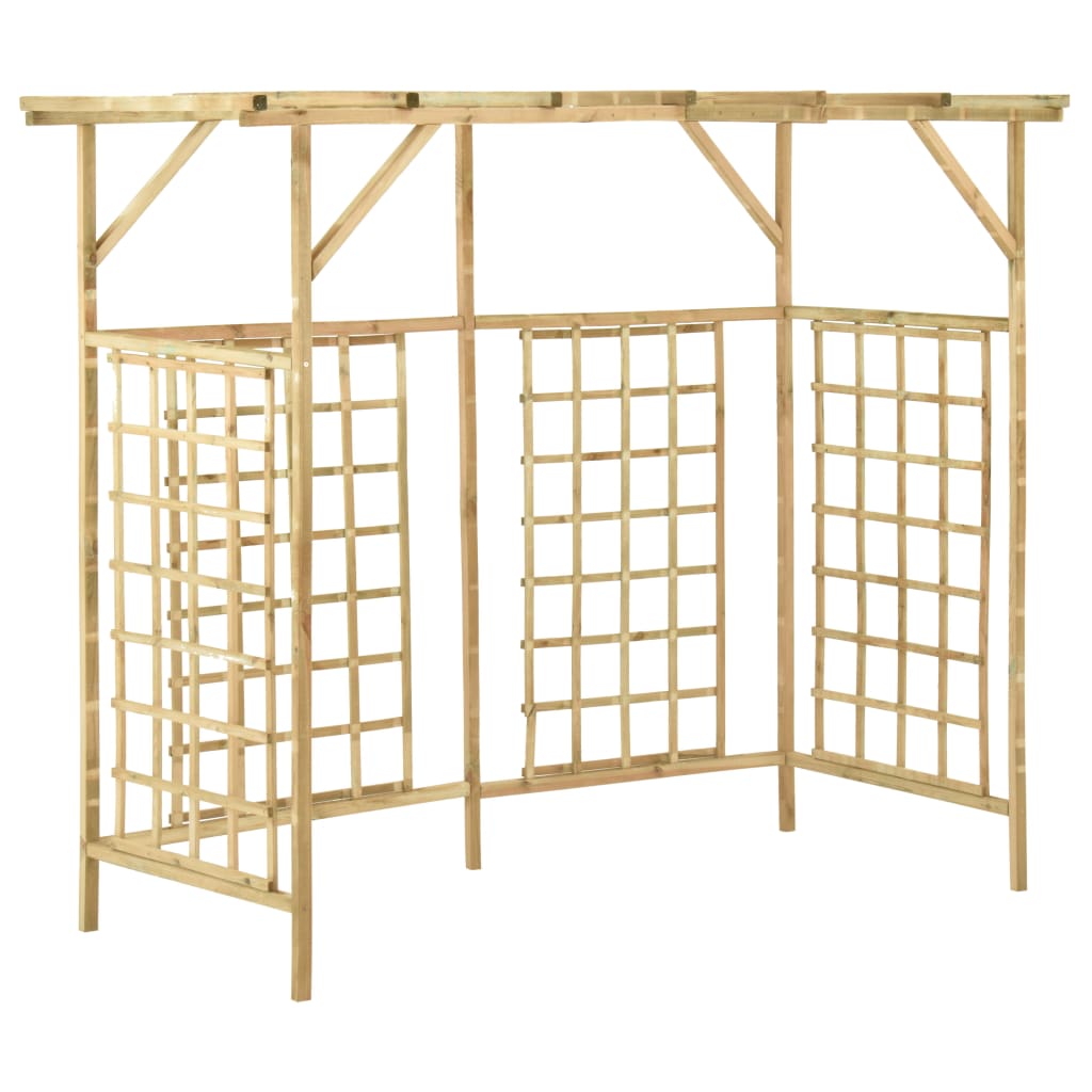 Pergola Cache-Poubelles Triple en Bois de Pin Imprégné