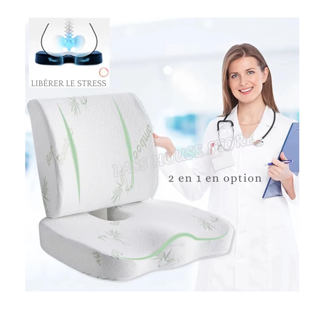 Coussin Orthopédique Mémoire de Forme 2-en-1 – Confort & Soulagement Intégral