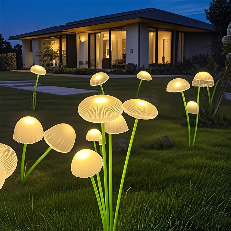 Lumières Solaires à Champignons – avec Capteur de Lumière Intelligent pour Jardin et Chemin