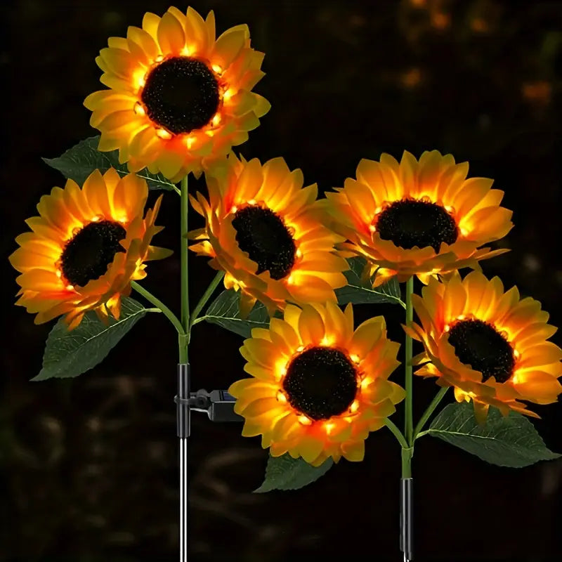 Lumière Solaire à LED en Forme de Tournesol