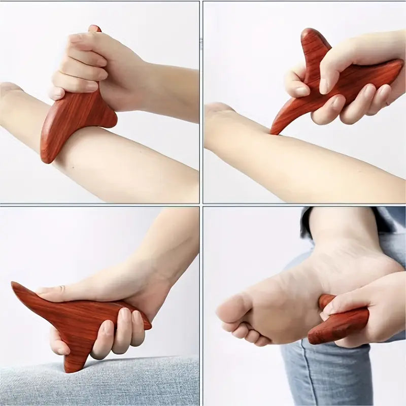 Outils de Massage Naturels – Lot de 4 Masseurs en Bois de Palissandre