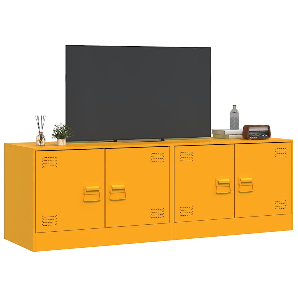 Meuble TV en Acier – 67x39x44 cm – Design Industriel et Compact