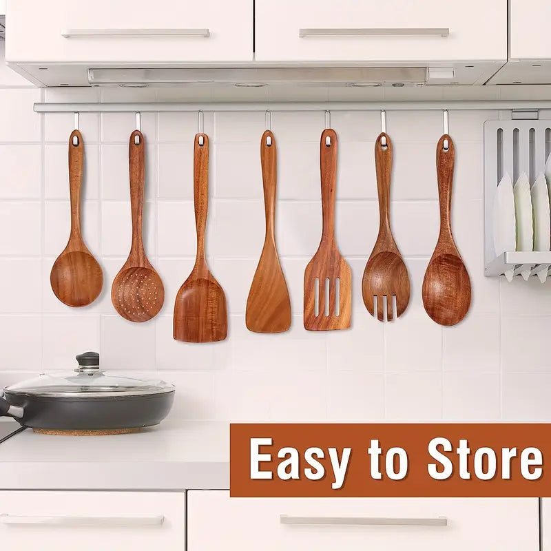Ensemble d'ustensiles de Cuisine en Bois