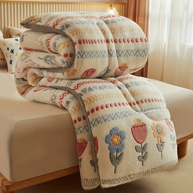 Couette d'Hiver Épaisse Style Bohémien – Triple Couche