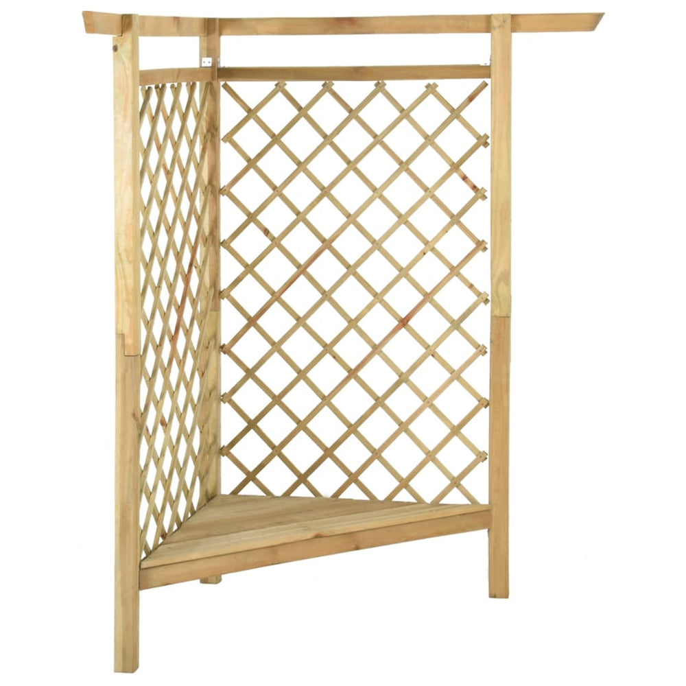Pergola d’Angle avec Banc Intégré – Invitation au Repos