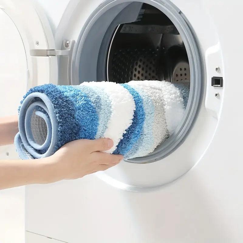 Tapis de Salle de Bain Ultra-Doux – Motif Vague de Mer