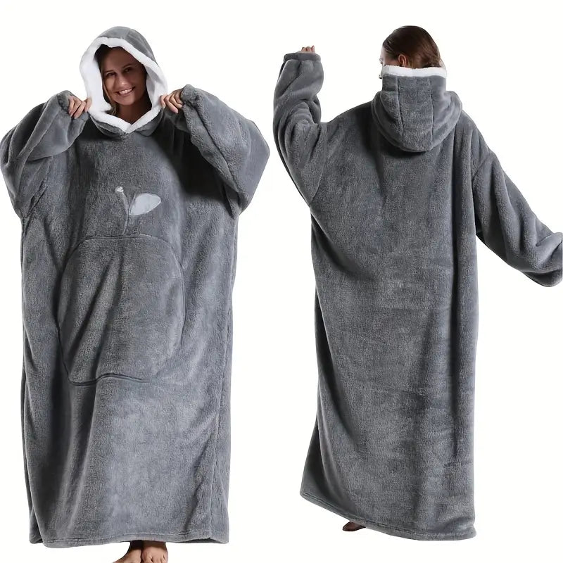 Couverture Portable à Capuche – Sherpa Polaire Chaude & Surdimensionnée