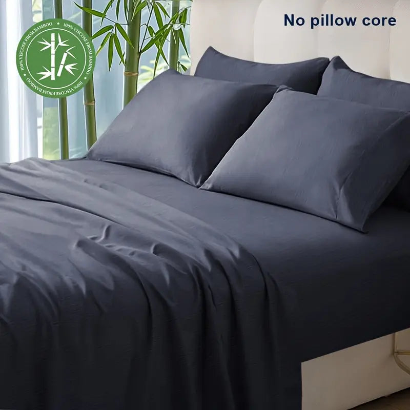 Ensemble de Literie de Refroidissement d'Été 6 Pièces en Fibre de Bambou et Microfibre