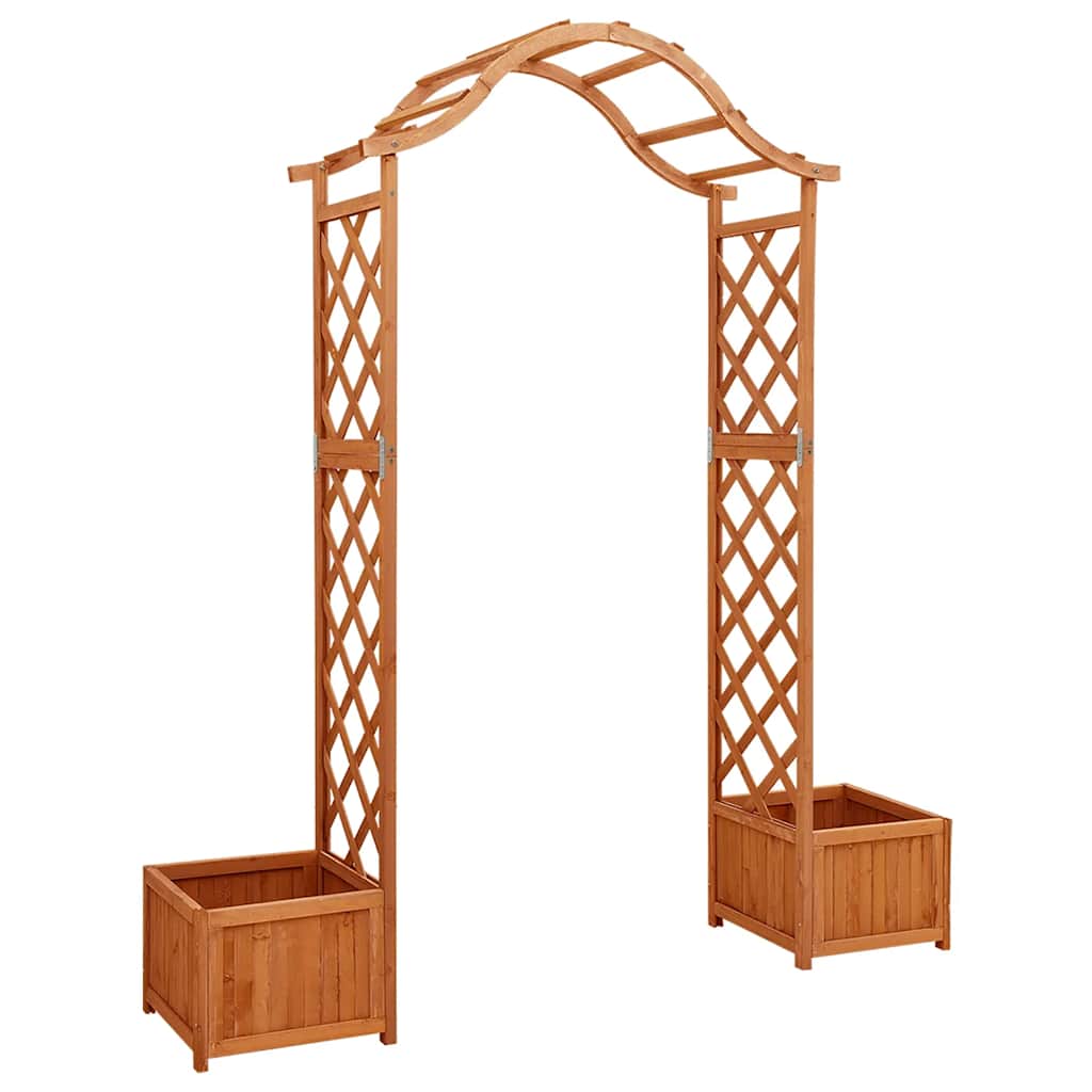 Pergola de Jardin en Bois Massif avec Jardinières – Élégance Naturelle
