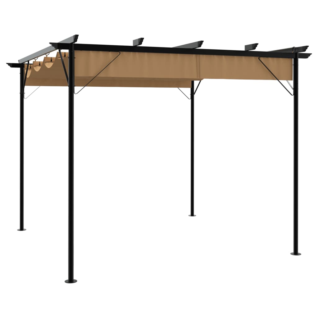 Pergola Élégance Taupe 3x3 m – Toit Rétractable Acier Premium