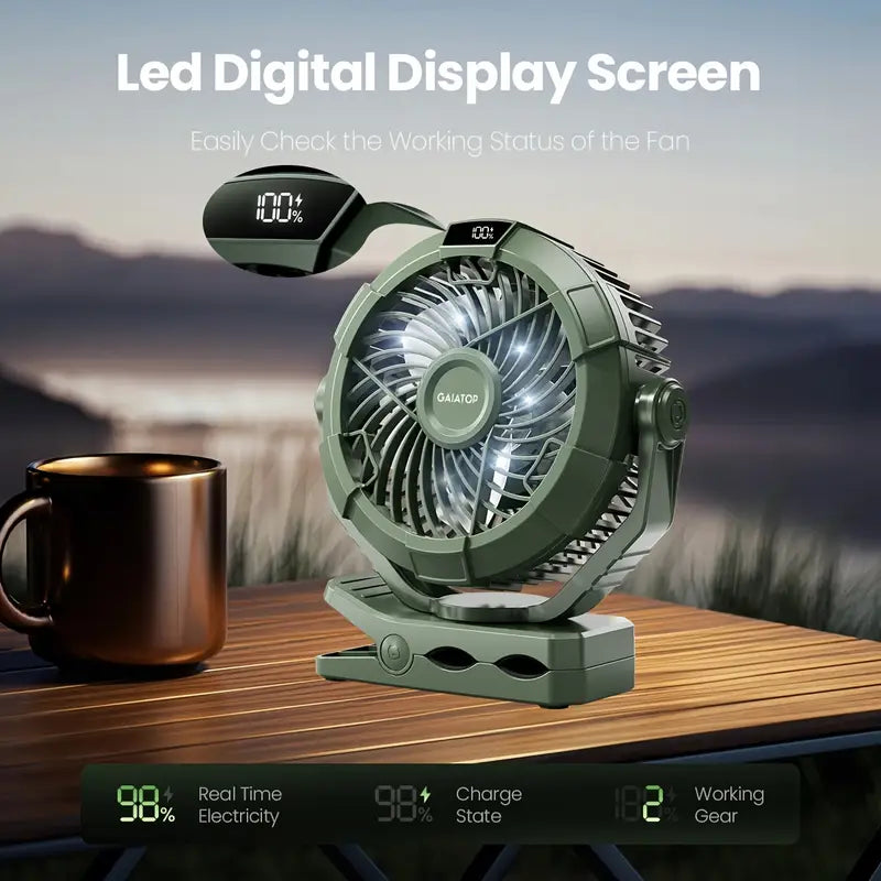 Ventilateur de Camping Portable avec Lanterne LED