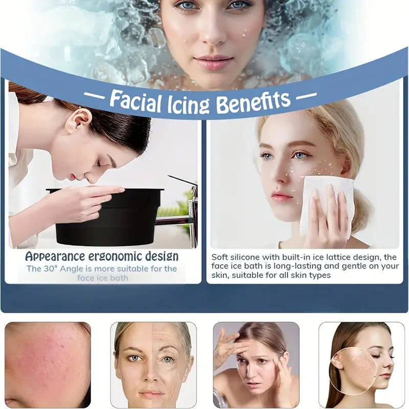 Bassin à Glace en Silicone Pliable avec Plateau Intégré