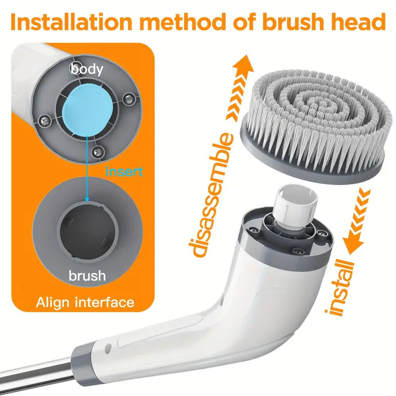 Électrique Spin Scrubber – Brosse de Nettoyage Sans Fil avec Double Vitesse