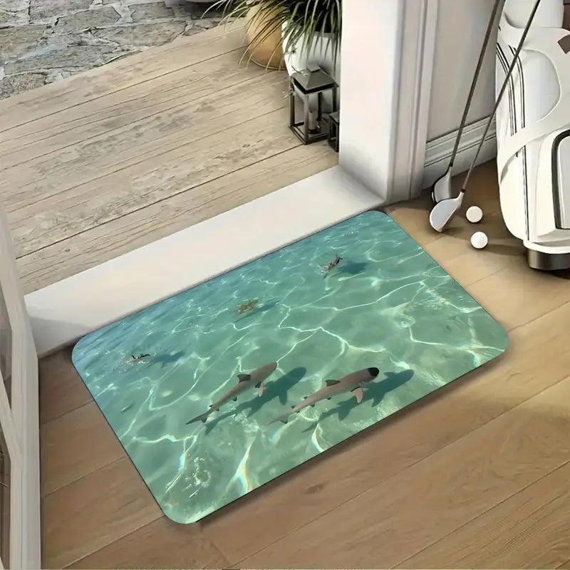 Tapis de Bain Ludique Sharky – Séchage Rapide & Sécurité Optimale