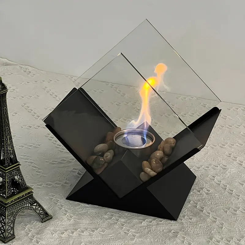 Chauffe-feu à Alcool Vintage en Métal – Design Diamant, Finition Laquée