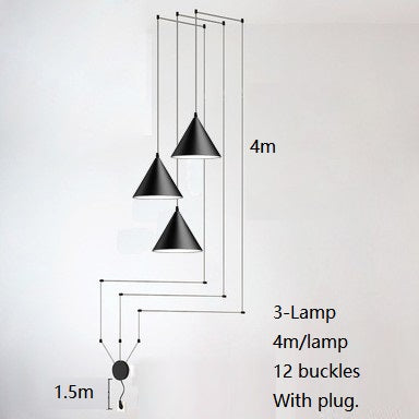 Lampe Géométrique en Métal Noir – Éclairage LED Décoratif