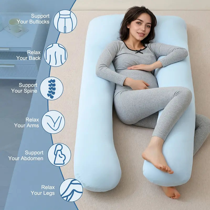 Oreiller Corporel En Forme De U Nayubo - Grand Oreiller Doux Pour Dormir Latéral Avec Housse Lavable, Soutien Dos Et Jambes (Gris)