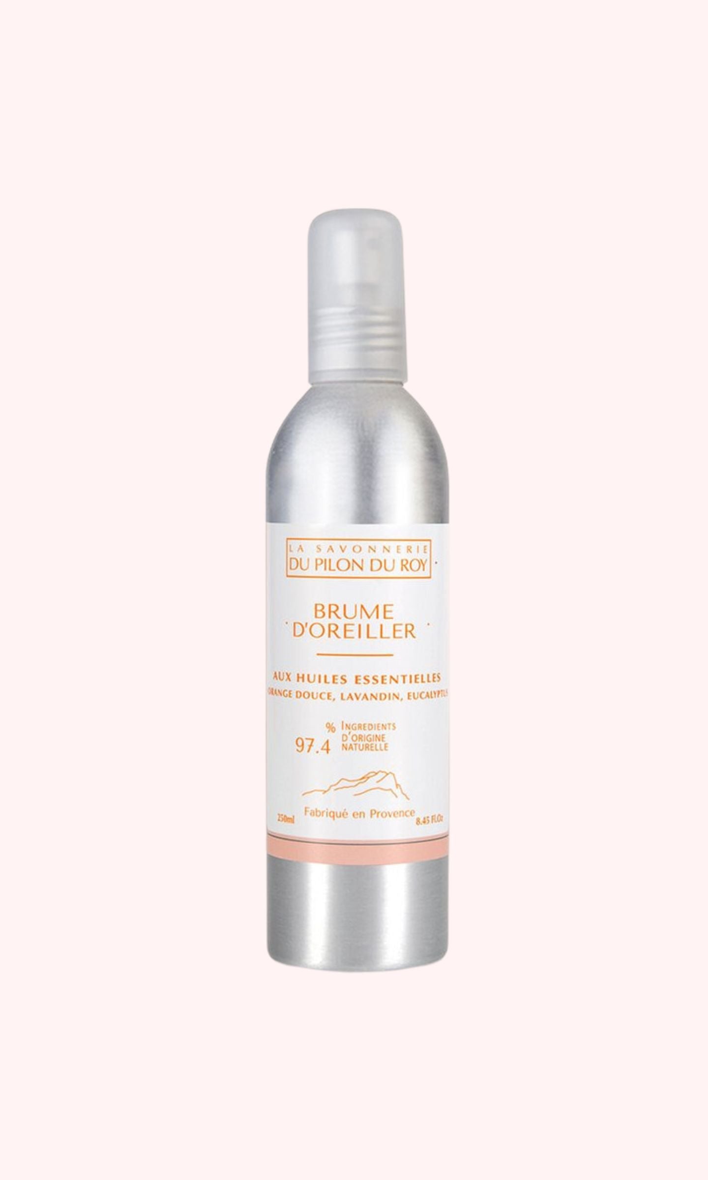 Brume d'oreiller aux huiles essentielles orange douce, lavandin, eucalyptus 250 ml - La Savonnerie du Pilon du Roy