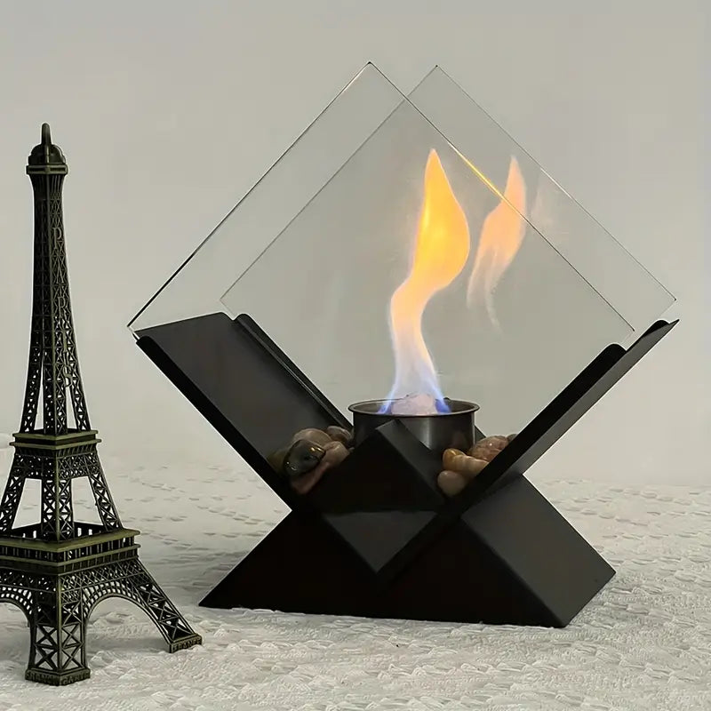 Chauffe-feu à Alcool Vintage en Métal – Design Diamant, Finition Laquée