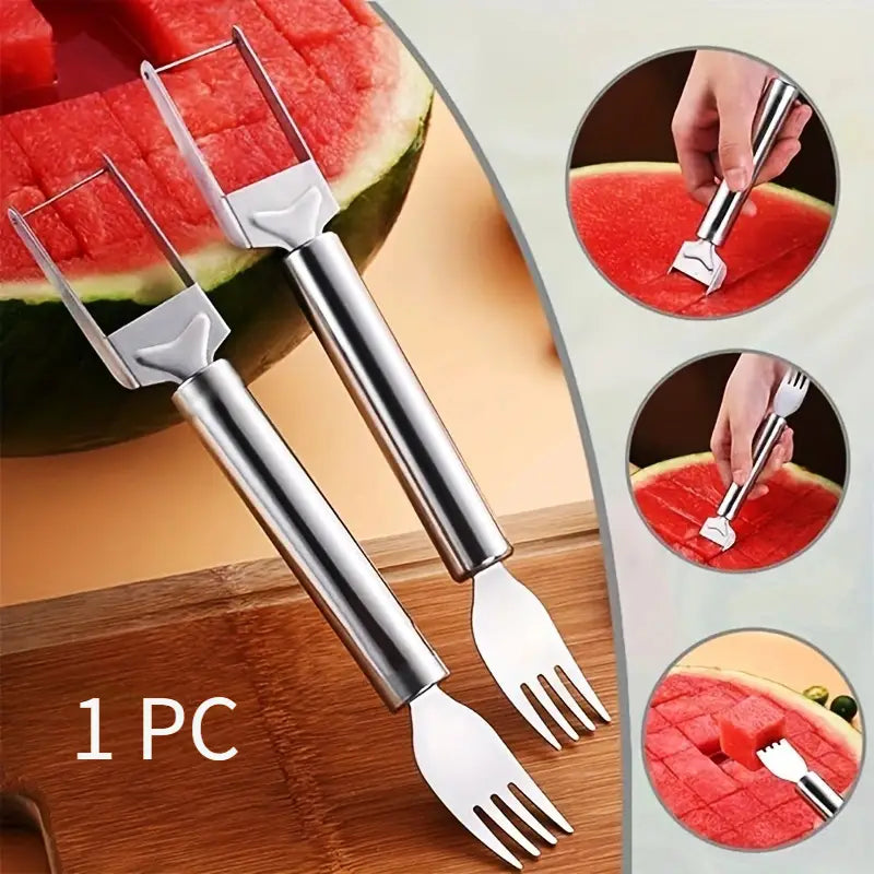 Trancheur de Pastèque & Melon 2-en-1 – Couteau & Fourchette