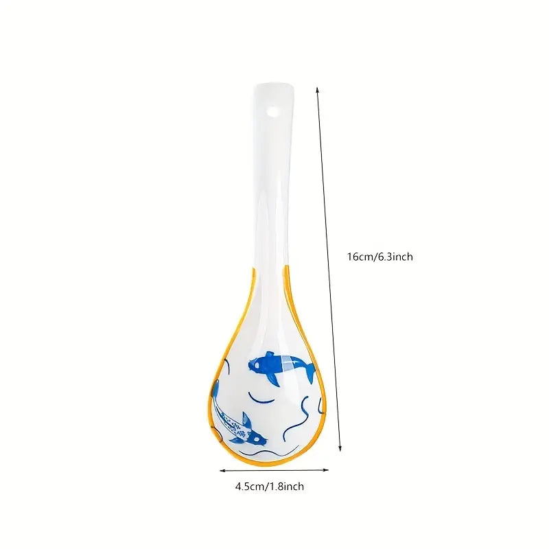 Lot de 8 Cuillères en Céramique Émaillée