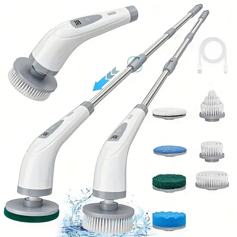 Électrique Spin Scrubber – Brosse de Nettoyage Sans Fil avec Double Vitesse