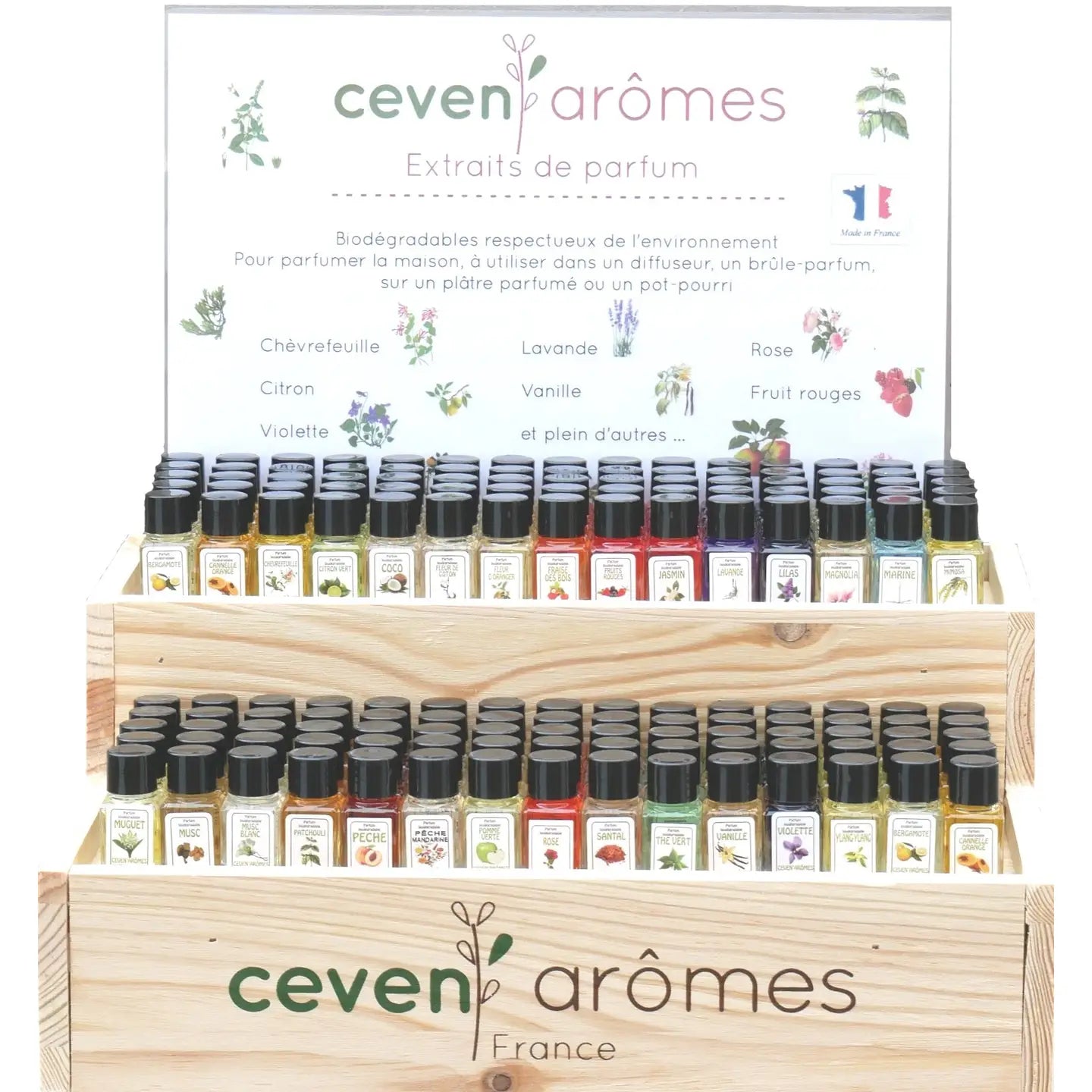 Extrait de Parfum – Pack de 200 flacons avec Présentoir en Bois Offert