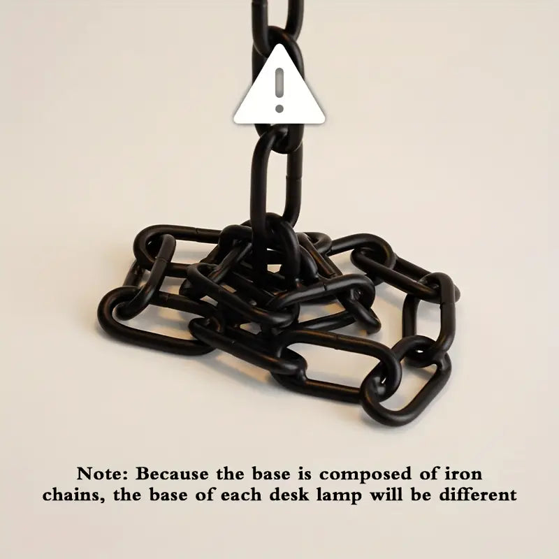 Lampe de Table Industrielle Rétro avec Chaîne – Tactile, Rechargeable USB