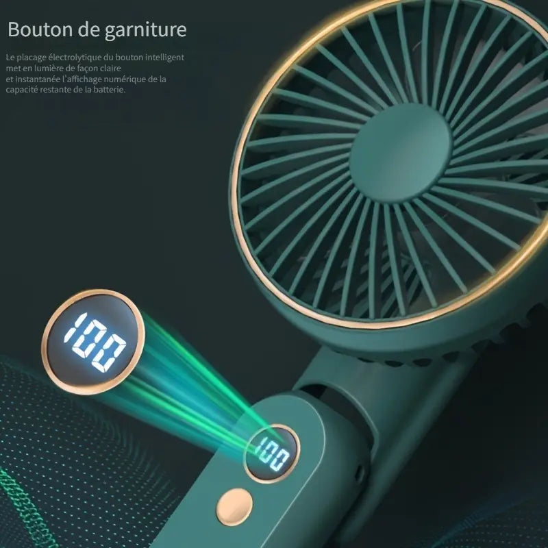 Ventilateur Portable Pliable à Main – Rechargeable & Silencieux
