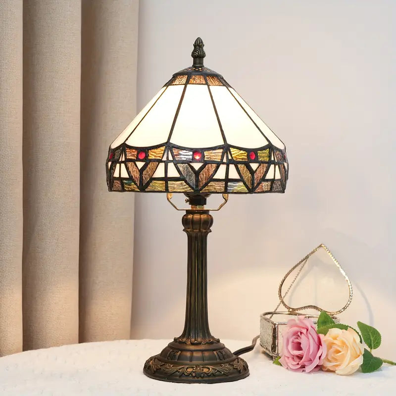 Lampe de Table en Verre Coloré – Style Baroque Art Déco