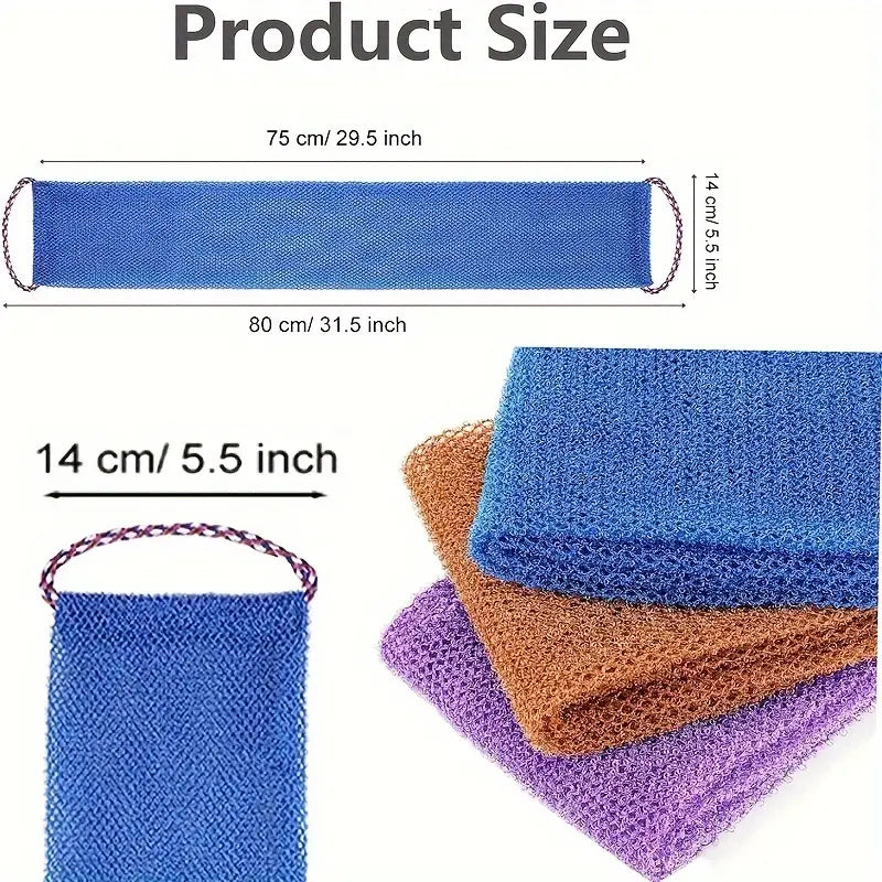 4er-Set afrikanische Peeling-Schwämme – langes Peeling-Netz mit Kordel