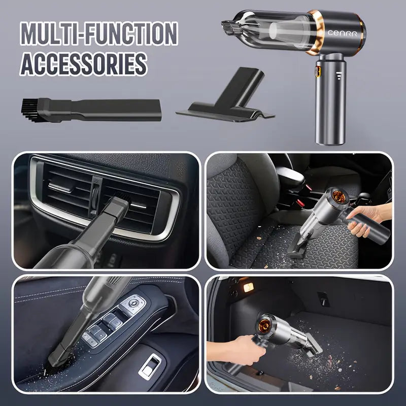 Aspirateur de Voiture Portable Sans Fil – Puissant, Silencieux et Rechargeable