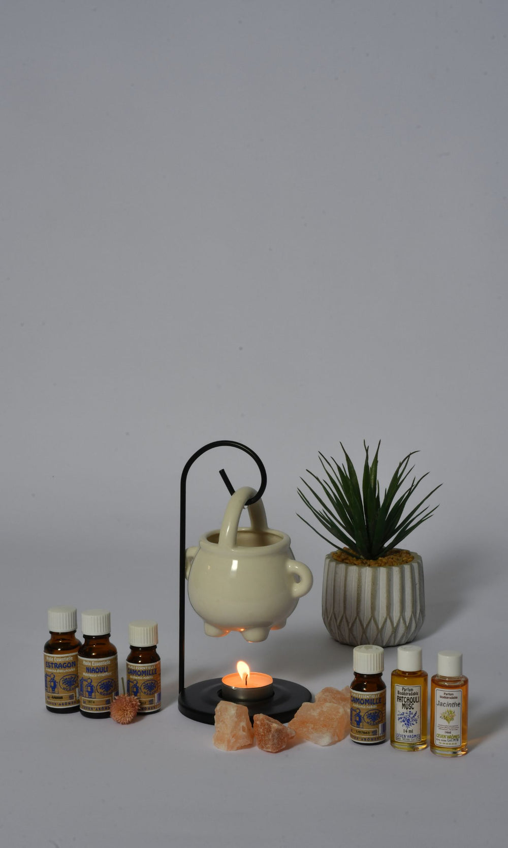Coffret aromathérapie relaxante : huiles essentielles + concentrés de parfums aux plantes + pierres d'aromatherapie – Céven’Arômes