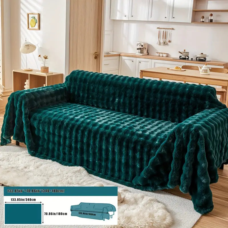 Faux Fur Sofa Cover - Soft and Non-Slip Protection