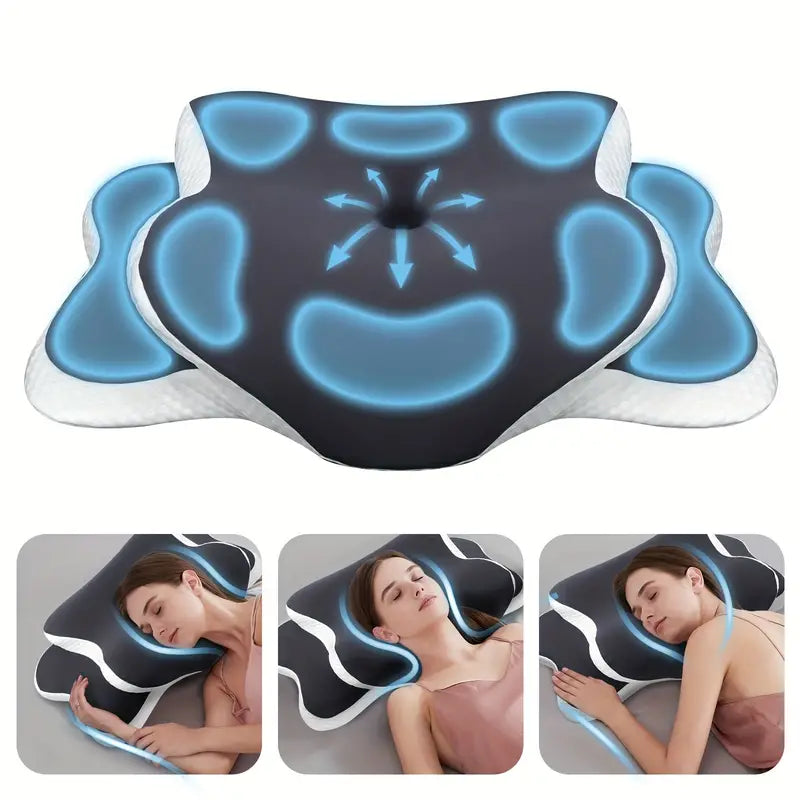 Oreiller cervical ergonomique gris