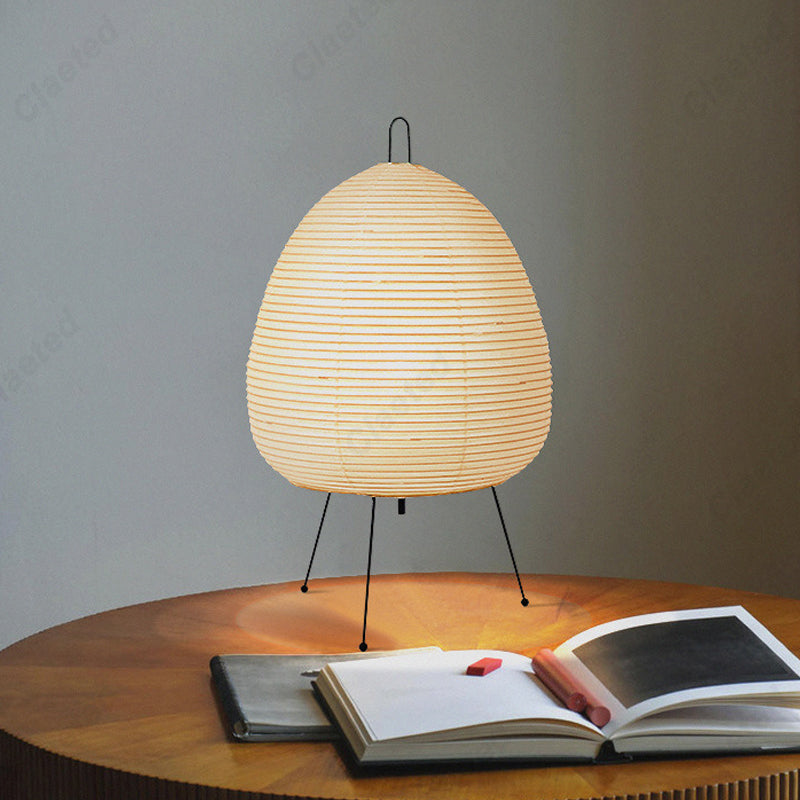 Lampe de Table LED Lanterne en Papier de Riz Japonais