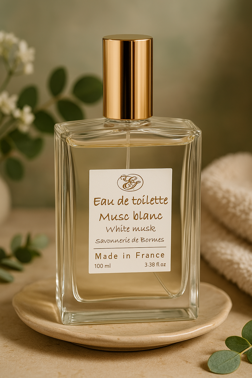 Eau de toilette - Musc Blanc - 100 ml - Savonnerie de Bormes