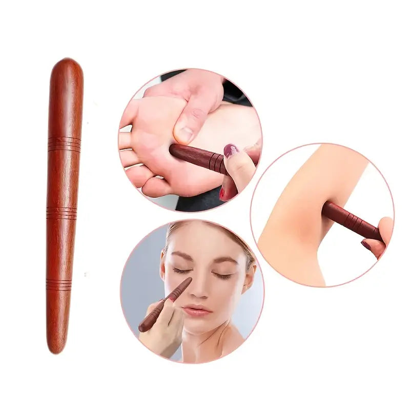 Outils de Massage Naturels – Lot de 4 Masseurs en Bois de Palissandre