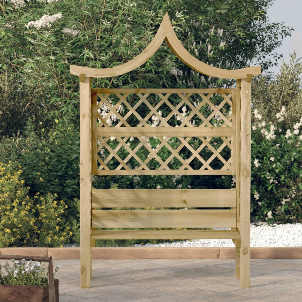 Pergola de Jardin avec Toit et Banc – Bois de Pin Imprégné