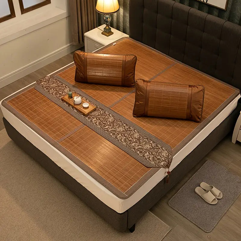 Tapis de Refroidissement Réversible en Bambou – Literie d'Été Pliable et Douce