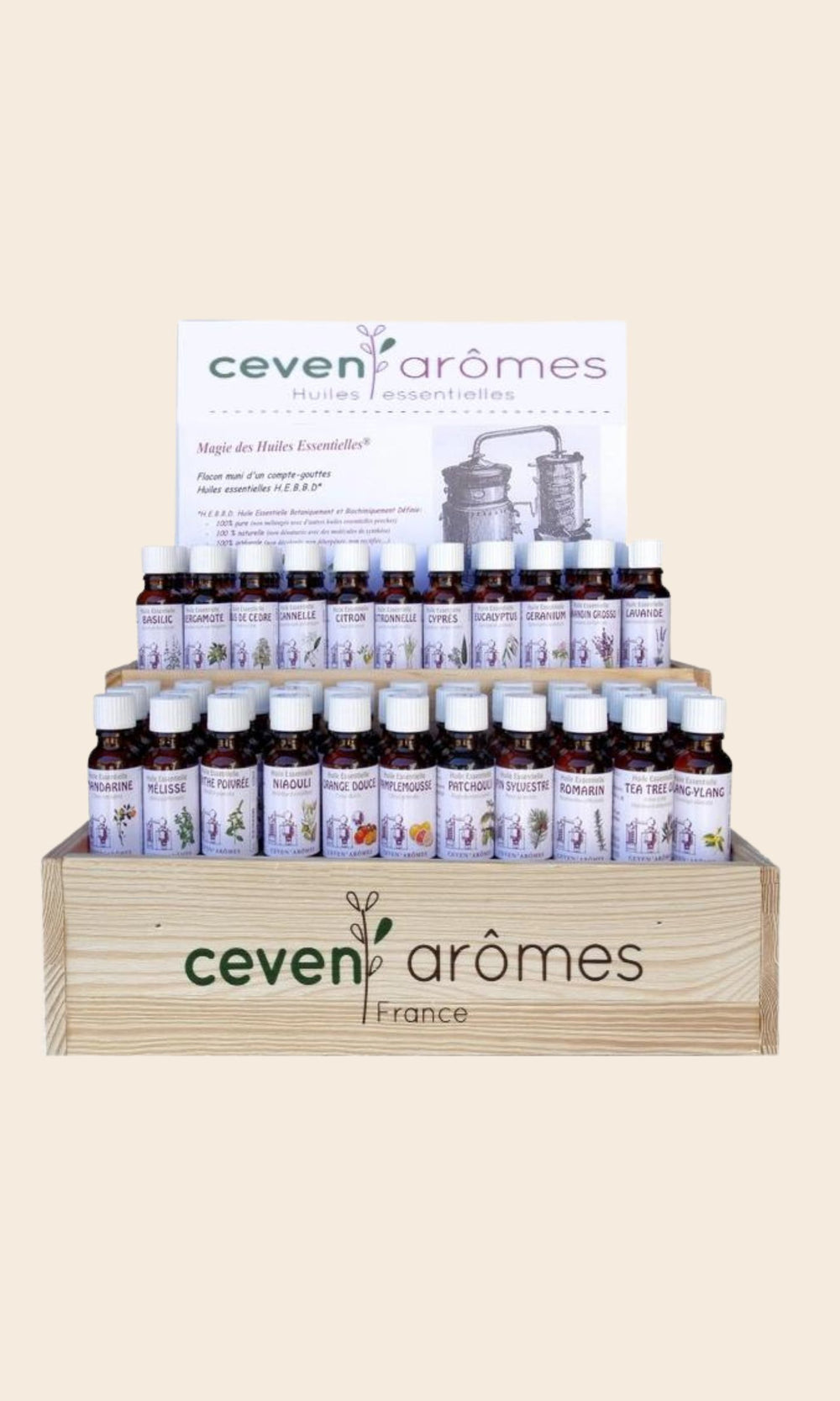 Coffret Céven’Arômes de 64 huiles essentielles