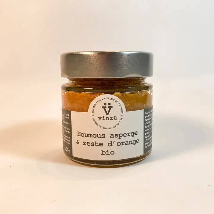 Organic asparagus and orange zest hummus - Vinzü
